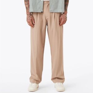 Men's Tan Wide-Leg Trousers